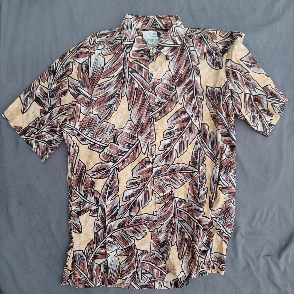 Island Traditions of Hawaii Button Shirt Size Large 100% Cotton Made in Hawaii